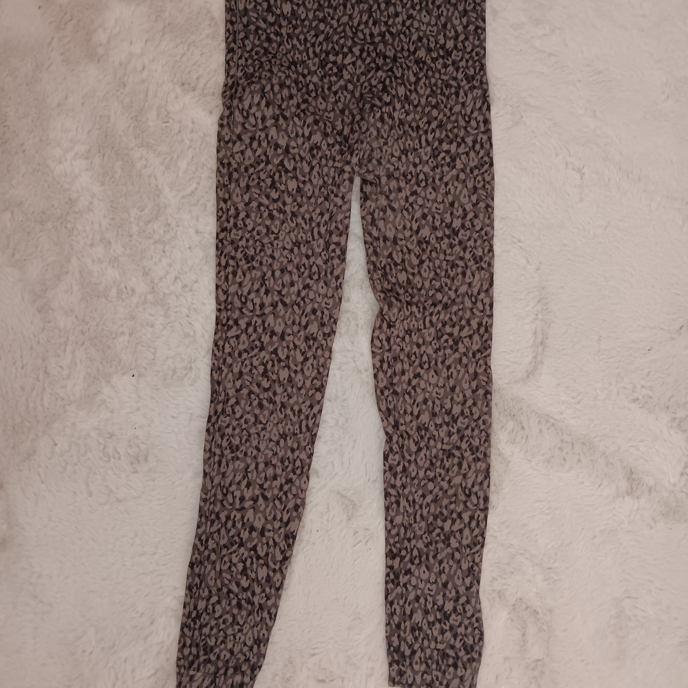SPANX Leopard Print Leggings in Black and Brown